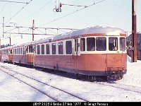 00791  UBYP 2135 i Rimbo 27 feb 1977 : SRJmf utfärd, SvK 92 Rimbo--Uppsala Ö, Svenska järnvägslinjer