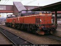 05249  T44 272 + 280 i Borlänge den 13 april 1979 : Bildbeställning, Borlänge, Platser, SJ diesellok, Sv lok, SvK 51 Kil--Borlänge--Gävle, Svenska järnvägslinjer, Svenska tåg, Sverige, Webbalbum