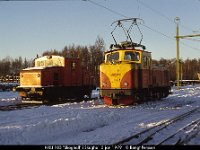 04881  NKlJ 103 "Skoghall" i Skoghall 3 jan 1979 : Bildbeställning, NKlJ, NKlJ lok, Skoghall, Sv lok, Svenska järnvägslinjer, Svenska tåg, Webbalbum