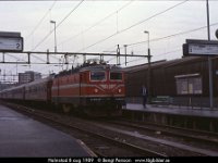 27095  Halmstad 8 aug 1989 : Halmstad, Platser, Sv lok, SvK 126 Göteborg--Malmö, Svenska järnvägslinjer, Svenska tåg, Sverige
