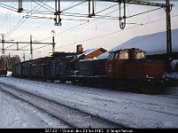 05749  Z67 621 i Vännäs den 20 feb 1980 : Bildbeställning, Platser, SJ lokomotorer, Sv lok, SvK 10c Vännäs--Umeå (vinter), Svenska järnvägslinjer, Svenska tåg, Sverige, Vännäs, Webbalbum