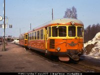 00855  YP 893 i Hultsfred 11 mars 1977 : Bildbeställning, Hultsfred, Platser, SJ motorvagnar, Sv motorvagnar, SvK 145 Växjö--Hultsfred--Västervik, Svenska järnvägslinjer, Svenska tåg, Sverige, Webbalbum