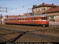 05245  TGOJ X21 221+222 i Ludvika den 12 april 1979 : Bildbeställning, Ludvika, Platser, Sv motorvagnar, SvK 51 Kil--Borlänge--Gävle, Svenska järnvägslinjer, Svenska tåg, Sverige, Webbalbum