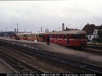10787  OHJ Cs 228, f.d. TGOJ UBFos 111, i Holbaek 18.08.1981 : Bildbeställning, Danmark, Danska järnvägar, Danska motorvagnar, Holbaek, OHJ, Platser, Sv motorvagnar, Svenska tåg, TGOJ, UBFos, Webbalbum