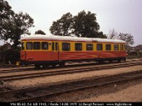 M0700  VNJ BS 62, f.d. UB 1945, i Varde 14.08.1979 : Bildbeställning, Danmark, Danska järnvägar, Danska motorvagnar, Platser, Sv motorvagnar, Svenska tåg, Varde, Webbalbum