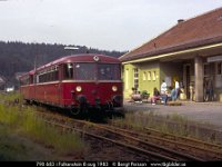 16291  798 683 i Falkenstein 8 aug 1983 : Bildbeställning, KBS872 Regensburg--Falkenstein, Tyska järnvägar, Tyska motorvagnar, Webbalbum